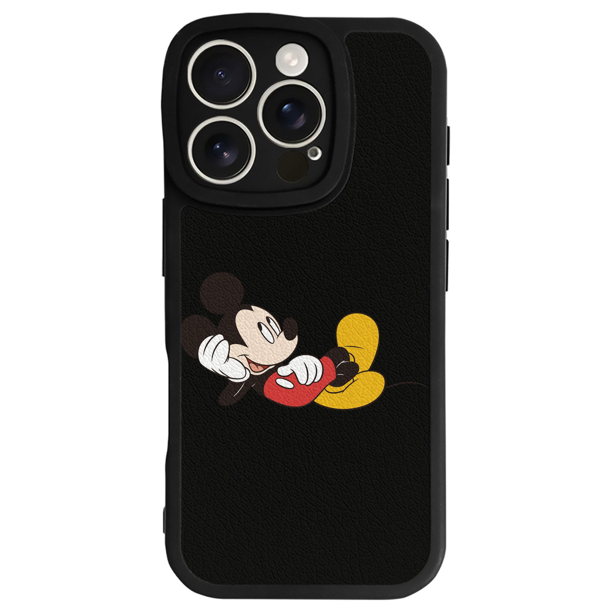 （画像用） ミッキーマウス Mickey Mouse 【iPhone 16シリーズ対応】シリコンスマホケース（レザー調） 材質：シリコン